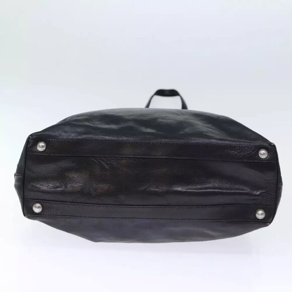 PRADA Hand Bag Leather 2way Black Brown Auth - Picture 3 of 7